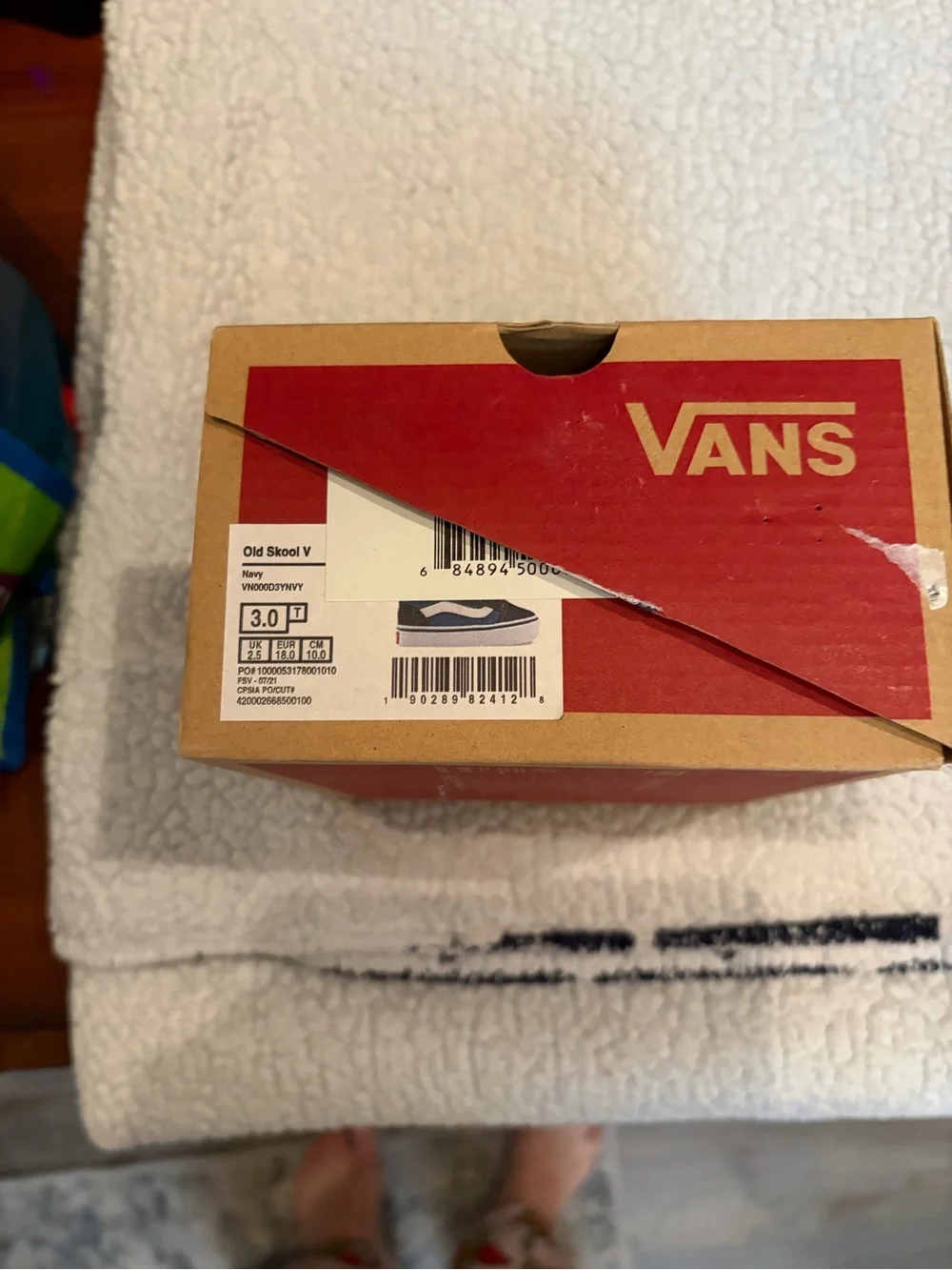 Vans Navy Blue and White Baby Walker Sneakers